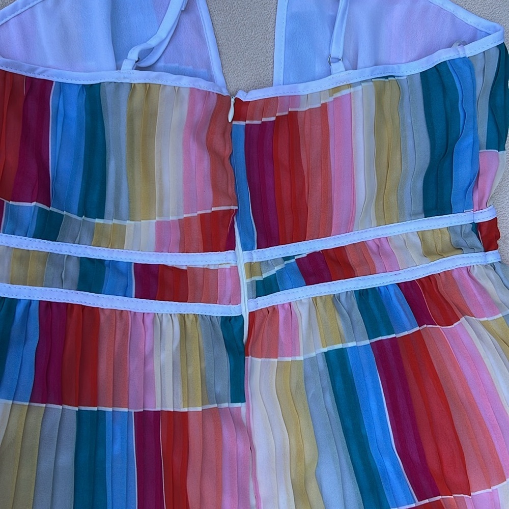 Fate rainbow multi-color summer maxi dress women’s size medium - Picture 12 of 16